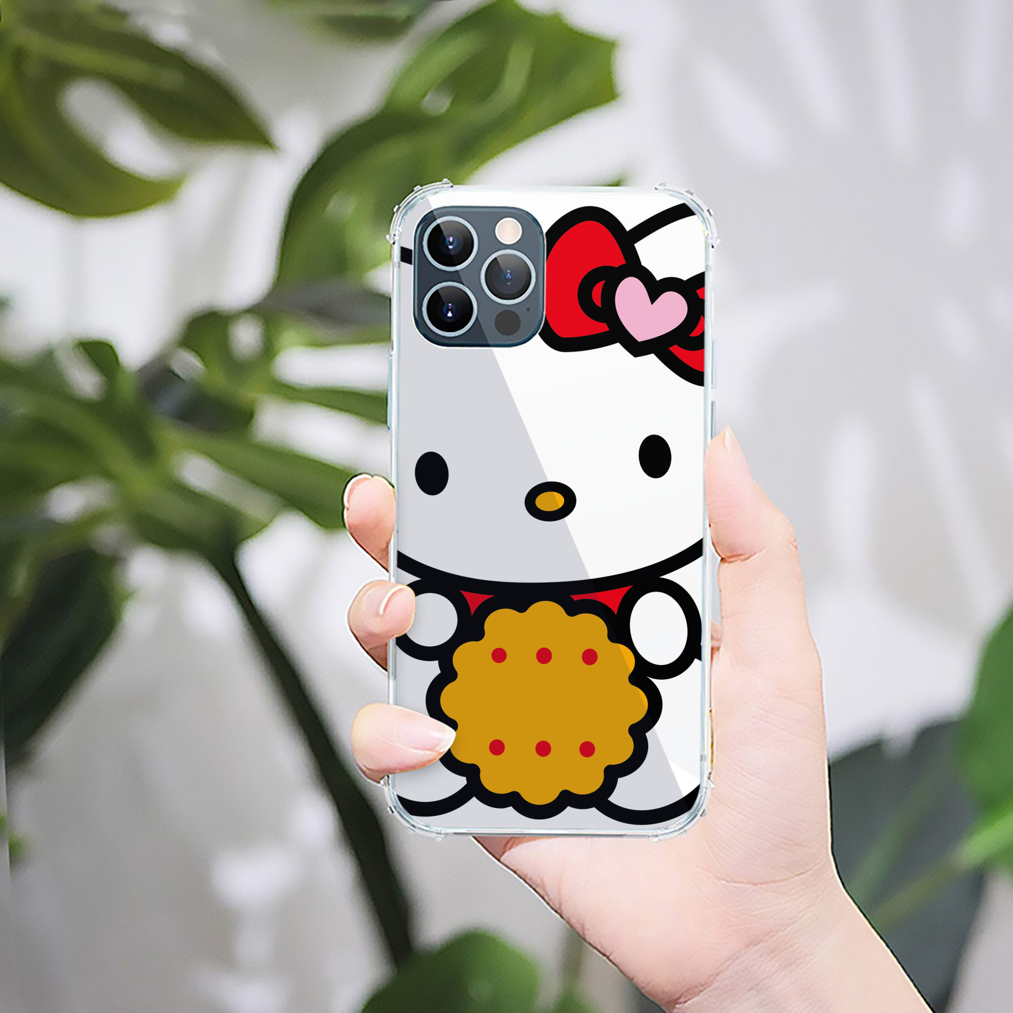 （画像用） Hello Kitty ハローキティ 【iPhone 12シリーズ対応】透明スマホケース（クリアソフトケース）
